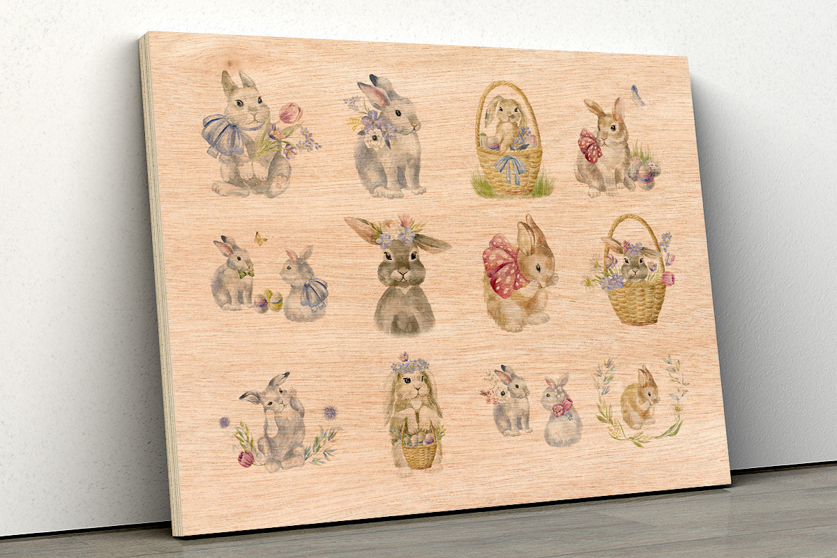 12 Easter Bunnies Print