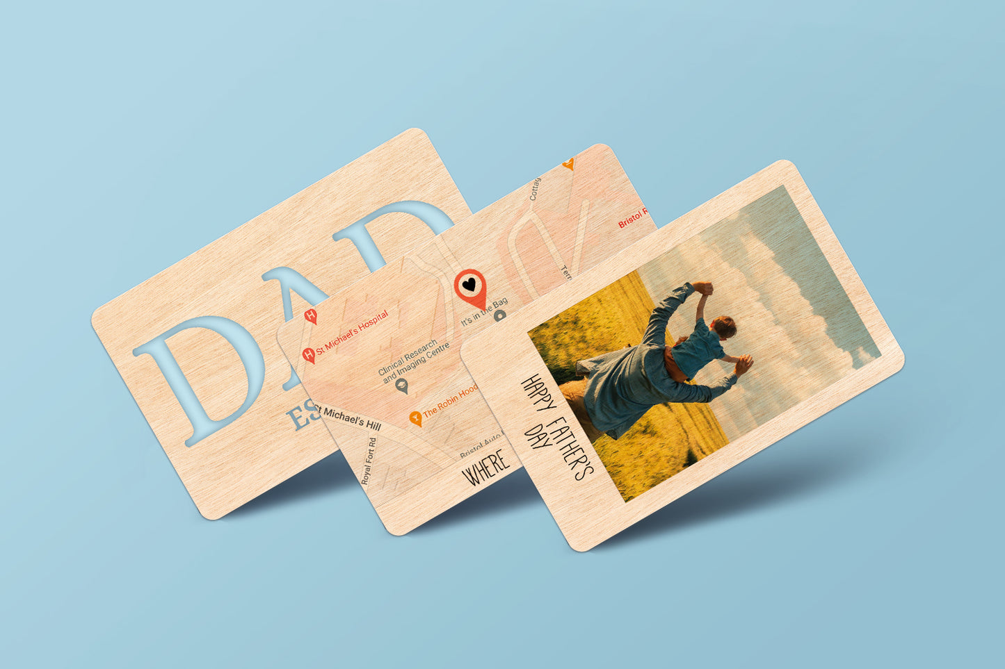 Day You Became wooden wallet card