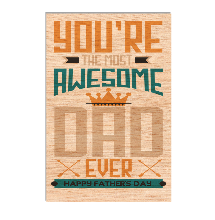 Fathers Day Wood Postcard