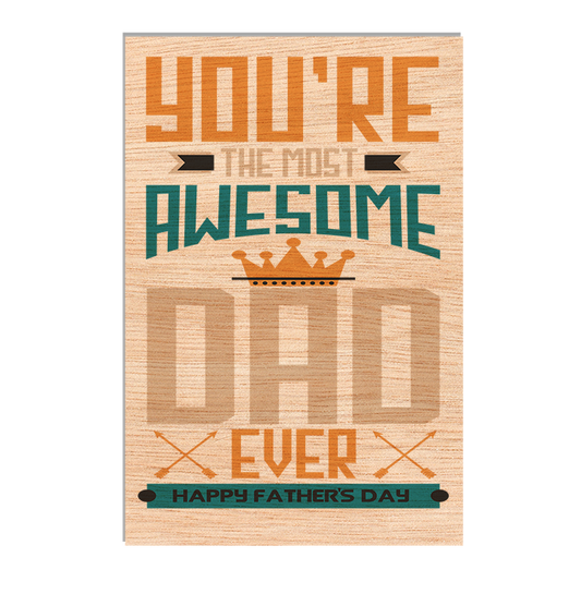 Fathers Day Wood Postcard