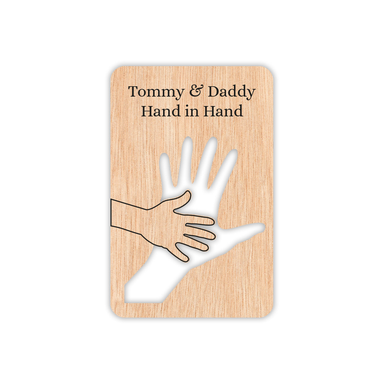 Fathers Day Hand wooden wallet card