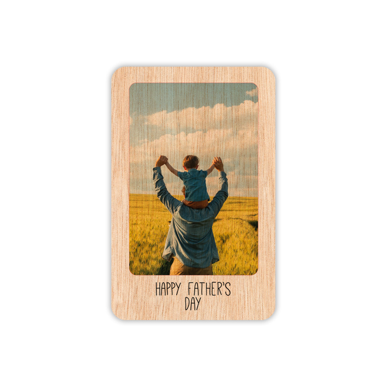Photo & Text wooden wallet card