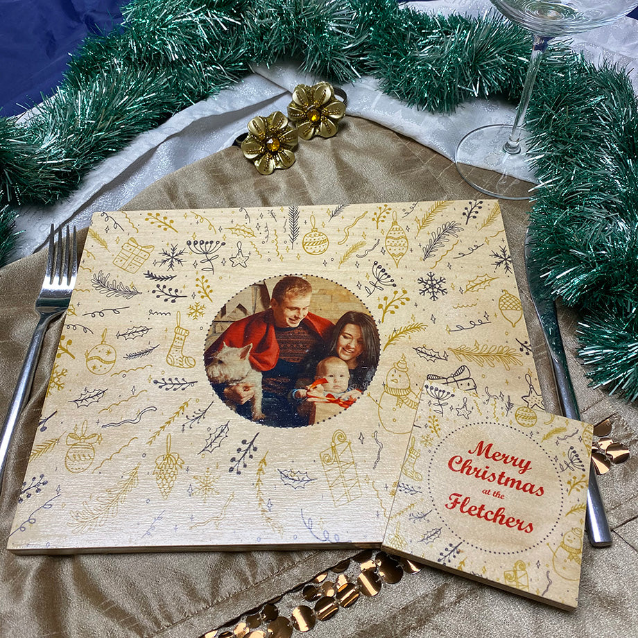 Hand Drawn Decorations Photo (Christmas placemat)