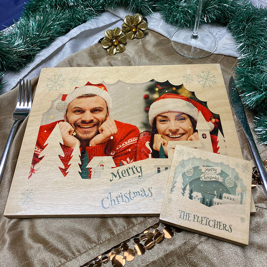 Town Cutout Photo (Christmas placemat)
